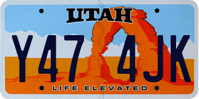 UT license plate Y474JK