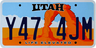 UT license plate Y474JM