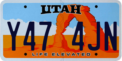 UT license plate Y474JN