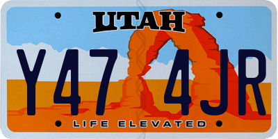 UT license plate Y474JR