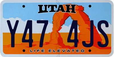 UT license plate Y474JS