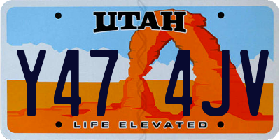 UT license plate Y474JV