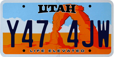UT license plate Y474JW