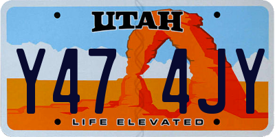 UT license plate Y474JY