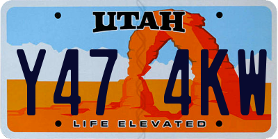 UT license plate Y474KW