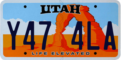 UT license plate Y474LA
