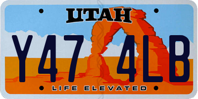 UT license plate Y474LB
