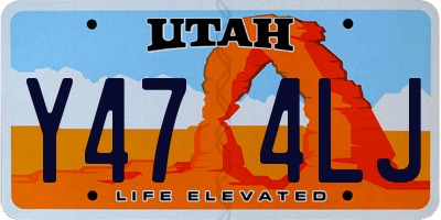 UT license plate Y474LJ