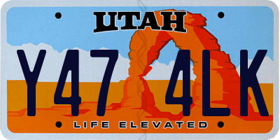UT license plate Y474LK