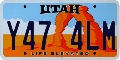 UT license plate Y474LM