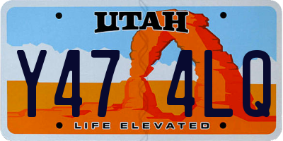 UT license plate Y474LQ