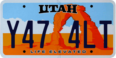 UT license plate Y474LT