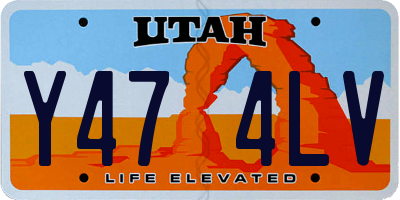 UT license plate Y474LV