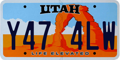 UT license plate Y474LW