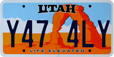 UT license plate Y474LY