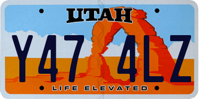 UT license plate Y474LZ