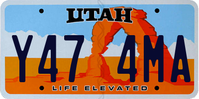 UT license plate Y474MA