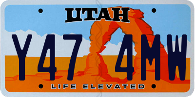 UT license plate Y474MW