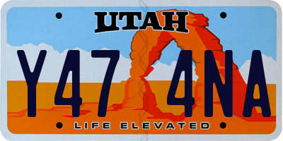 UT license plate Y474NA