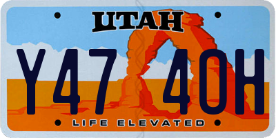 UT license plate Y474OH