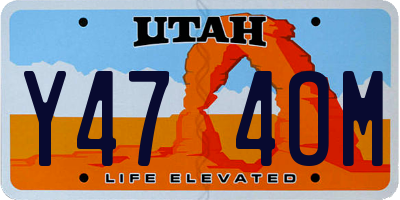UT license plate Y474OM