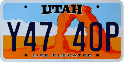 UT license plate Y474OP