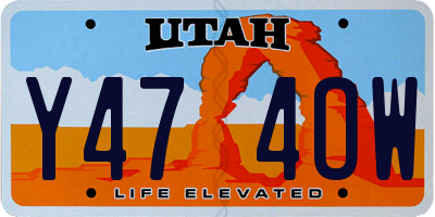 UT license plate Y474OW