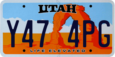 UT license plate Y474PG