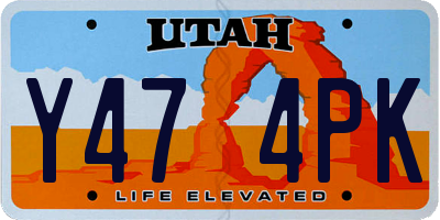 UT license plate Y474PK