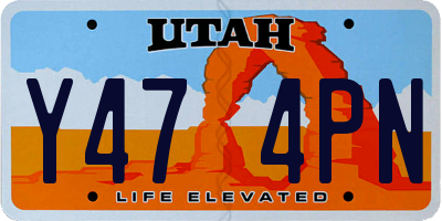 UT license plate Y474PN