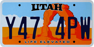 UT license plate Y474PW