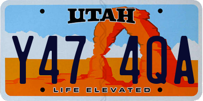 UT license plate Y474QA