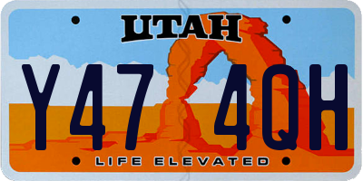 UT license plate Y474QH