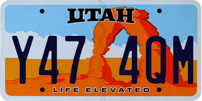 UT license plate Y474QM
