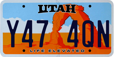 UT license plate Y474QN