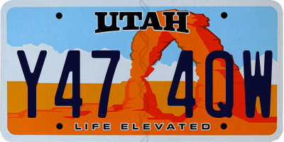 UT license plate Y474QW