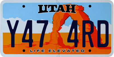 UT license plate Y474RD