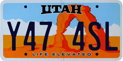 UT license plate Y474SL