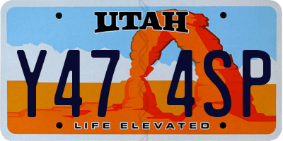 UT license plate Y474SP