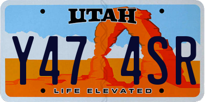 UT license plate Y474SR