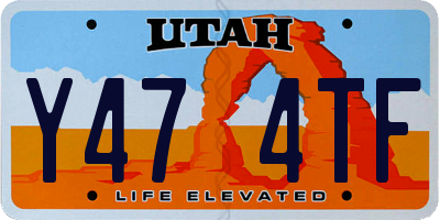 UT license plate Y474TF