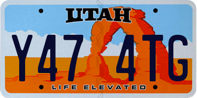 UT license plate Y474TG