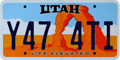 UT license plate Y474TI