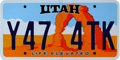 UT license plate Y474TK