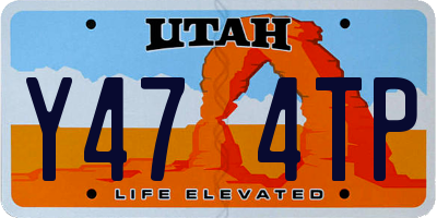 UT license plate Y474TP