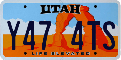 UT license plate Y474TS