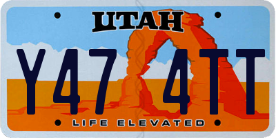 UT license plate Y474TT