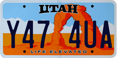 UT license plate Y474UA
