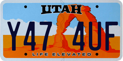 UT license plate Y474UF
