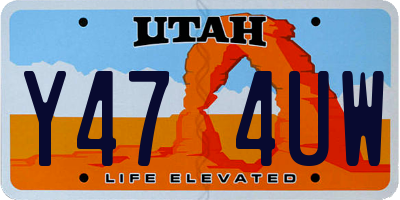 UT license plate Y474UW
